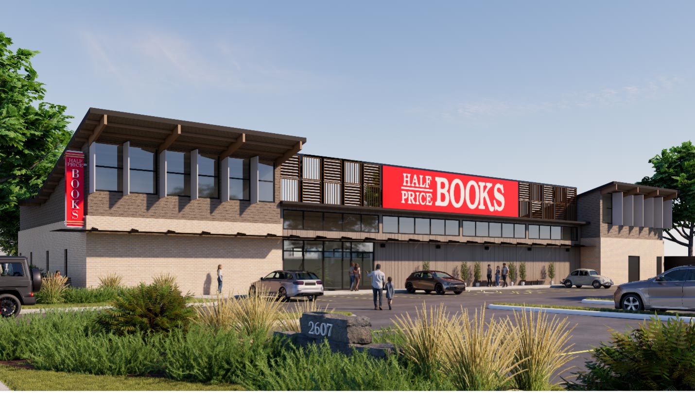 Rendering of the new HPB store exterior for the upcoming Austin location